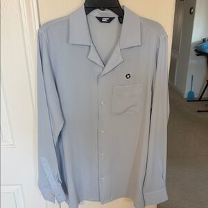 Chase Lands' End Women Sky Blue Button Down Shirt